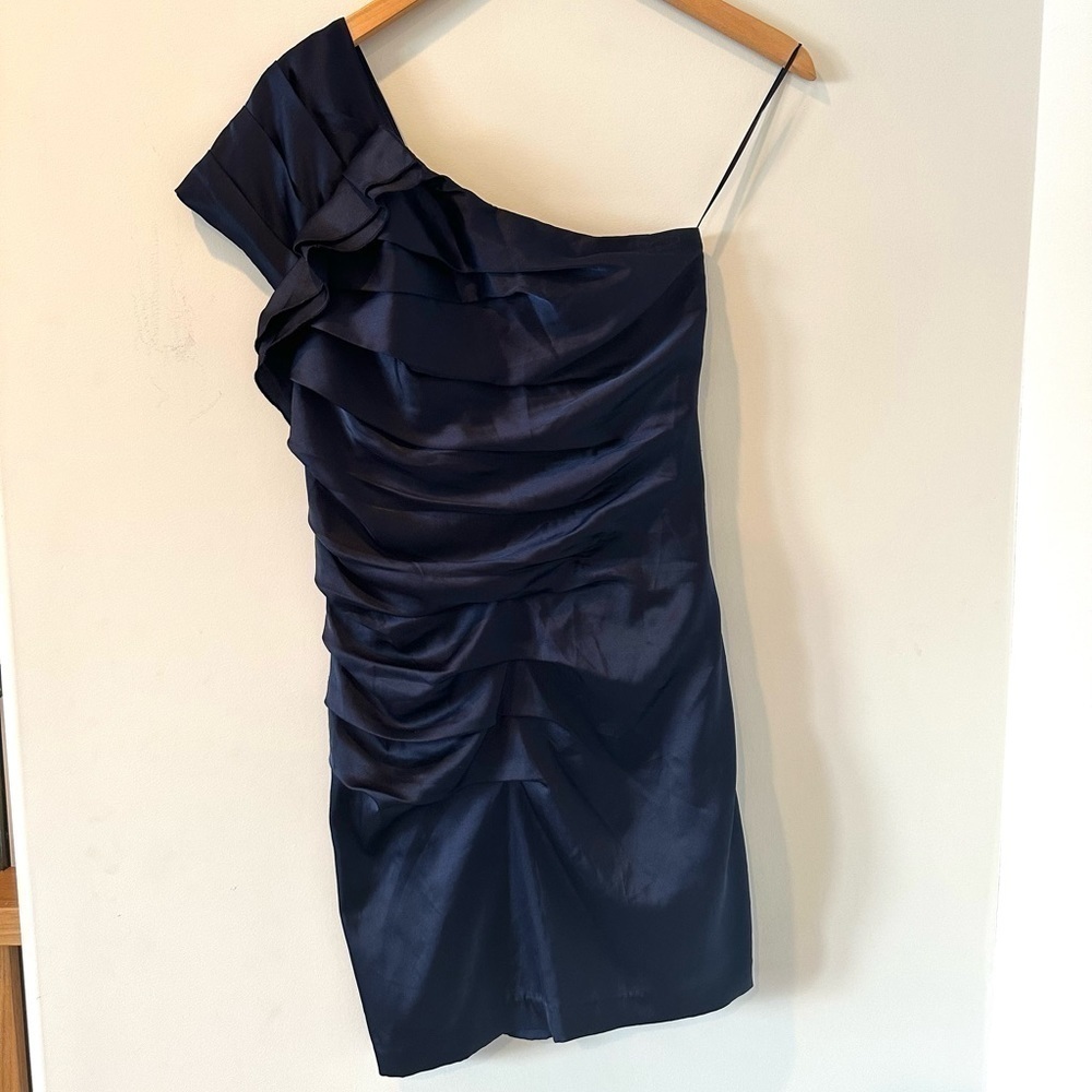 Express One Shoulder Formal Dress navy blue size 4